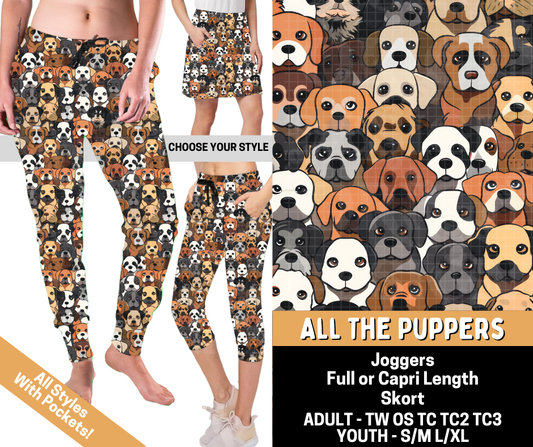 Preorder! Closes 5/25. ETA Aug. All The Puppers Combo Jogger Lengths & Skort