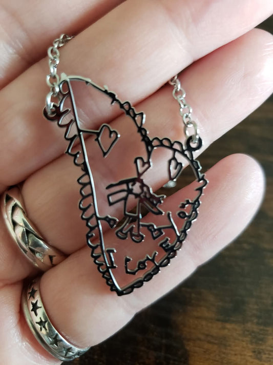 Custom drawing necklace, bracelet or keychain