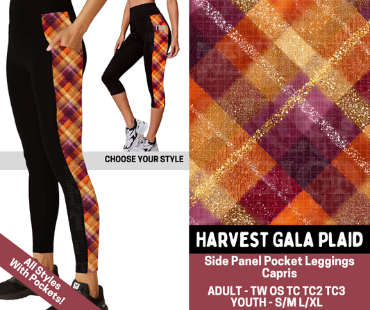 Preorder! Closes 7/23. ETA Oct. Harvest Gala Plaid Combo Side Panel Legging Lengths
