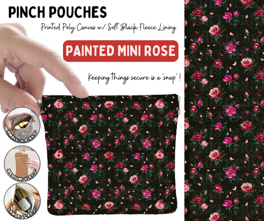 Preorder! Closes 10/5. ETA Jan. Painted Mini Rose Pinch Pouches in 3 Sizes
