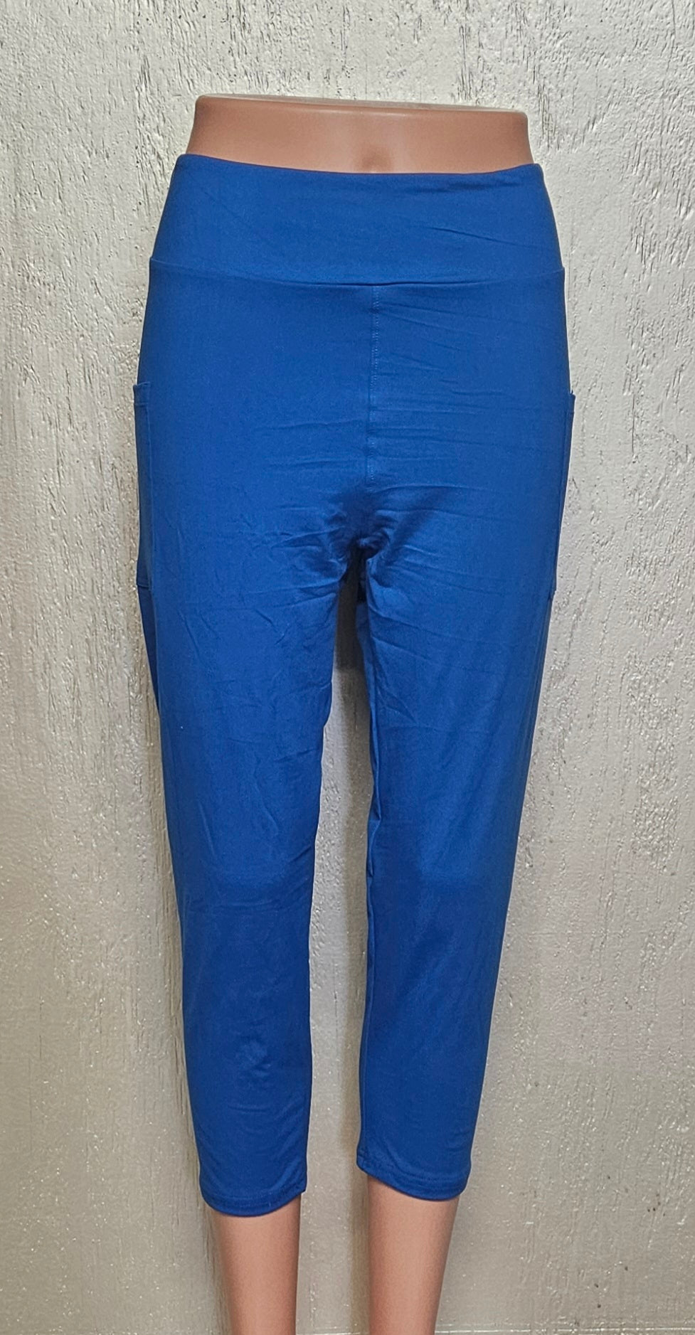 Royal Blue leggings and biker shorts with pockets