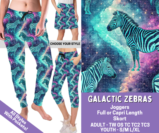 Preorder! Closes 4/30. ETA July. Galactic Zebras Combo Jogger Lengths & Skort