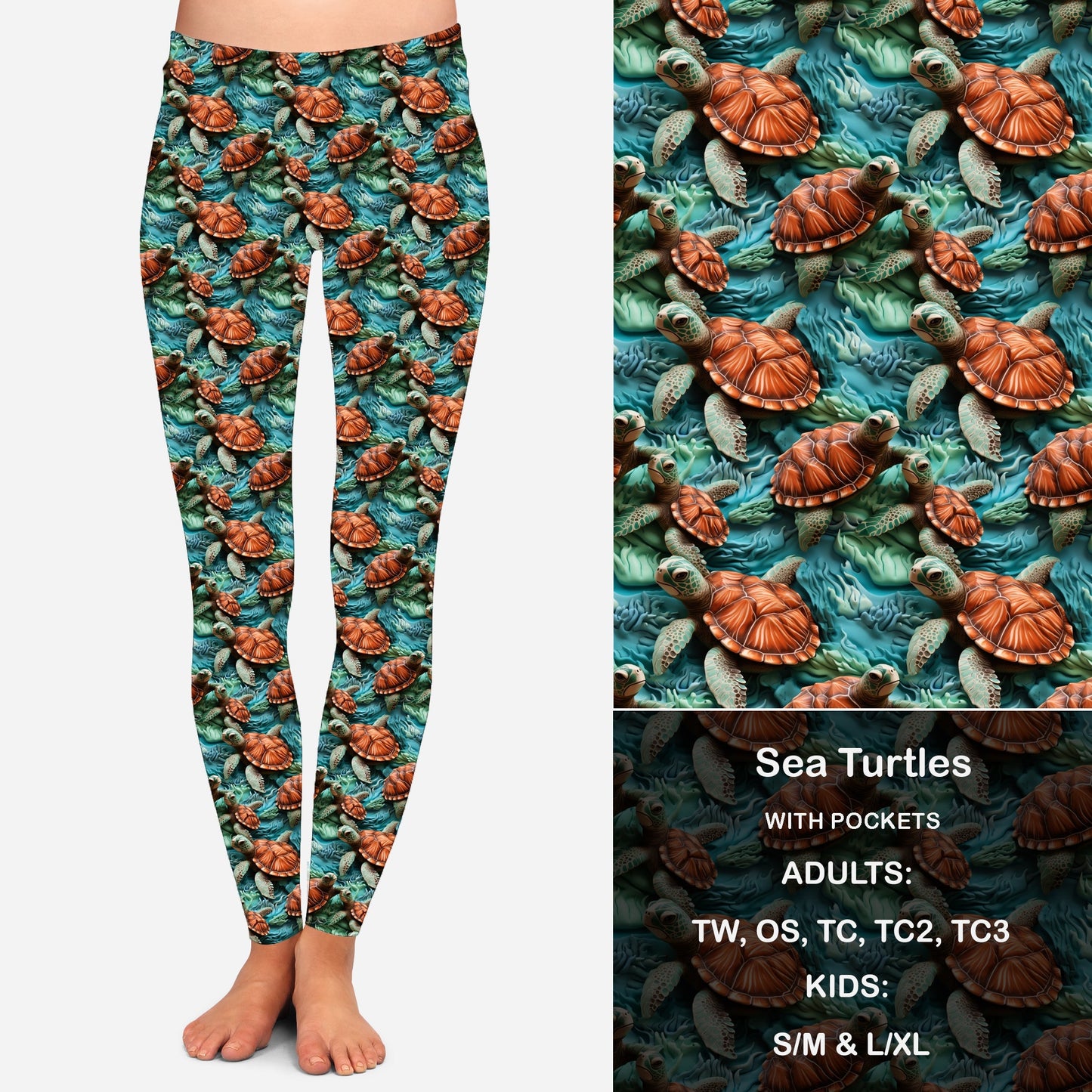 Sea Turtle Leggings with Pockets