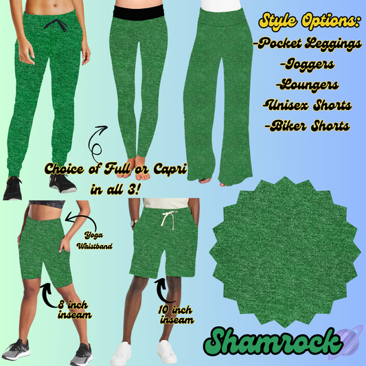 COLORFUL DENIM RERUN-SHAMROCK-BOTTOMS 5 STYLES-PREORDER CLOSING 3/22