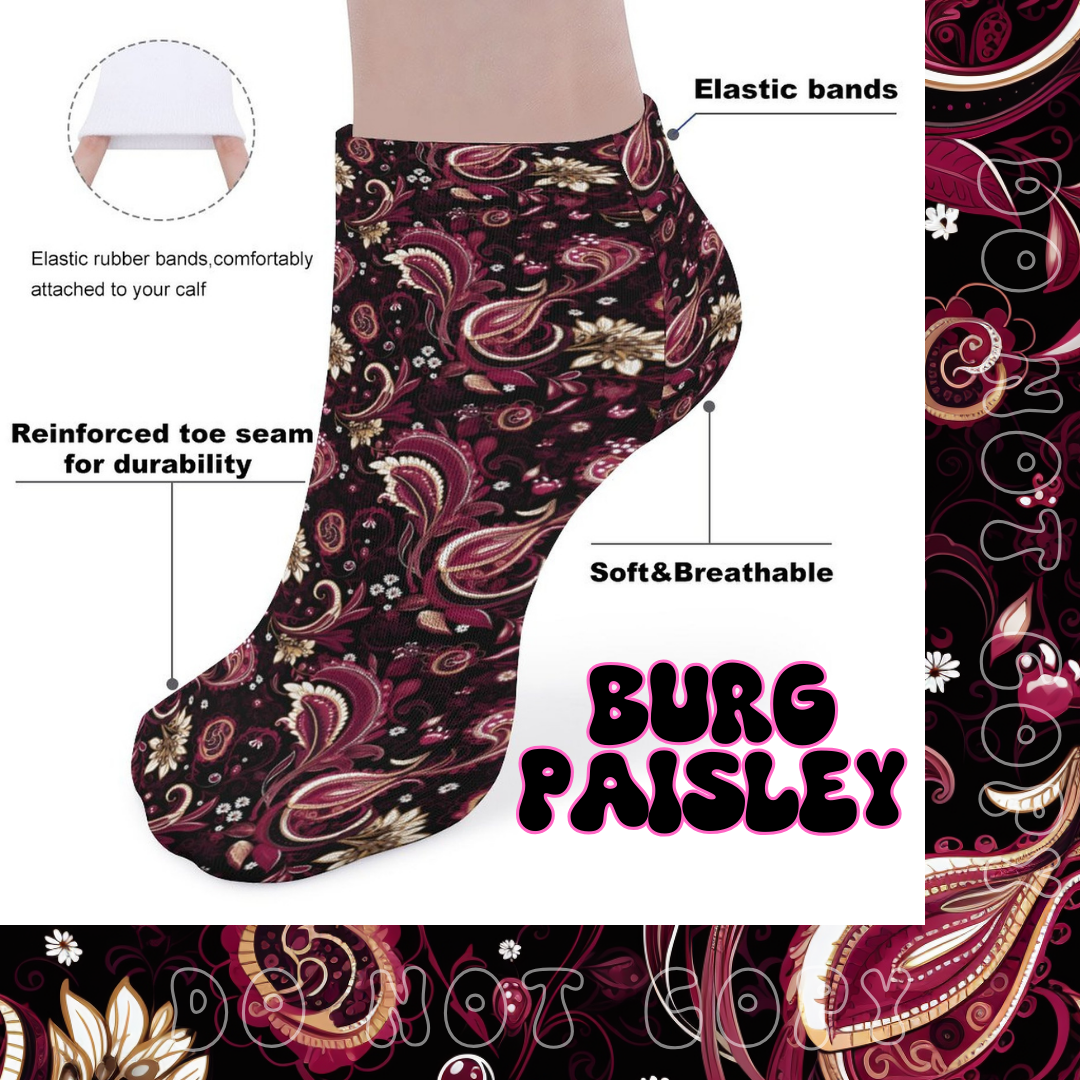 BURG PAISLEY - CUSTOM PRINTED SOCKS