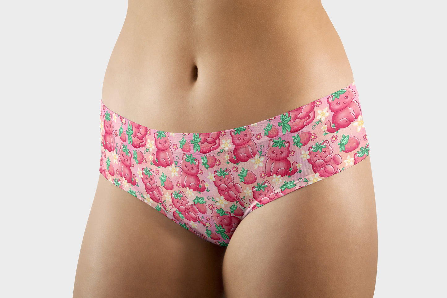 RTS - Strawberry Kitty Hipster/High Waist Panties