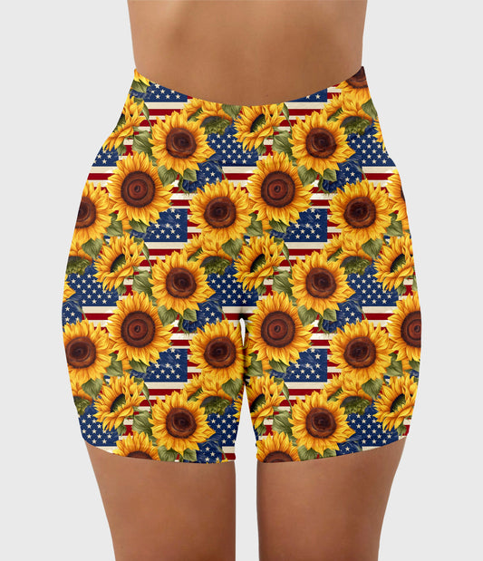 RTS - Sunflower Flag Biker Shorts