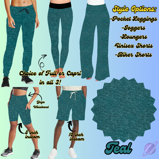 COLORFUL DENIM RERUN-TEAL-BOTTOMS 5 STYLES-PREORDER CLOSING 3/22