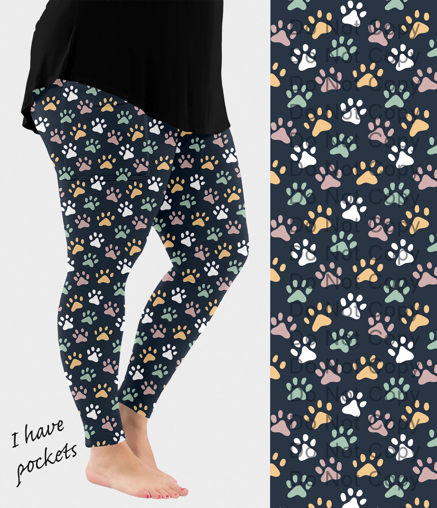 RTS - Where the Paws Lead Leggings with Pockets