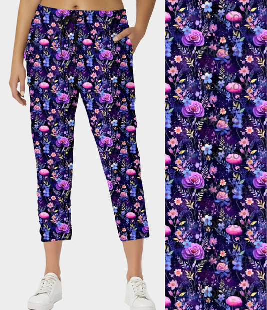 RTS - Whimsical Blooms Capri Joggers