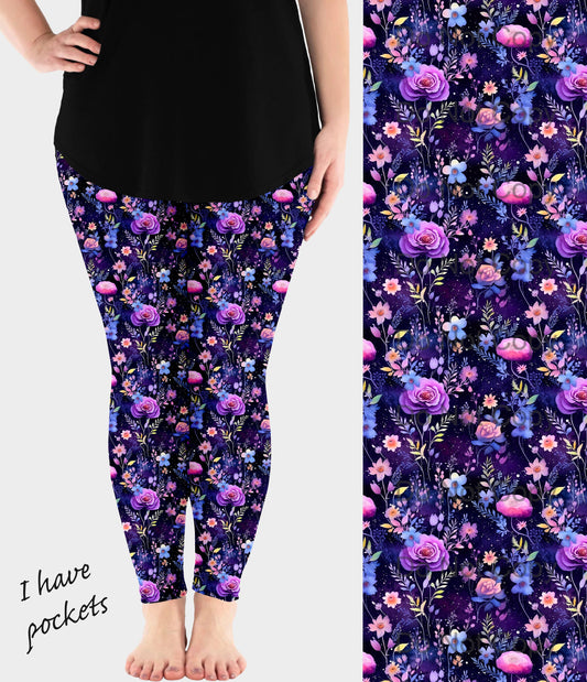 RTS - Whimsical Blooms Leggings w/ Pockets