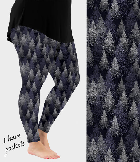 RTS - Winter Trees Leggings w/ Pockets