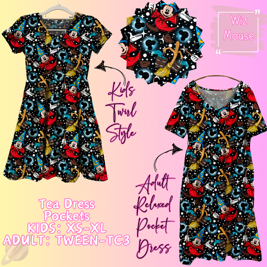 Wiz Mouse - Adult & Kids - Magical Tea Dress Run- Preorder Closing 1/29