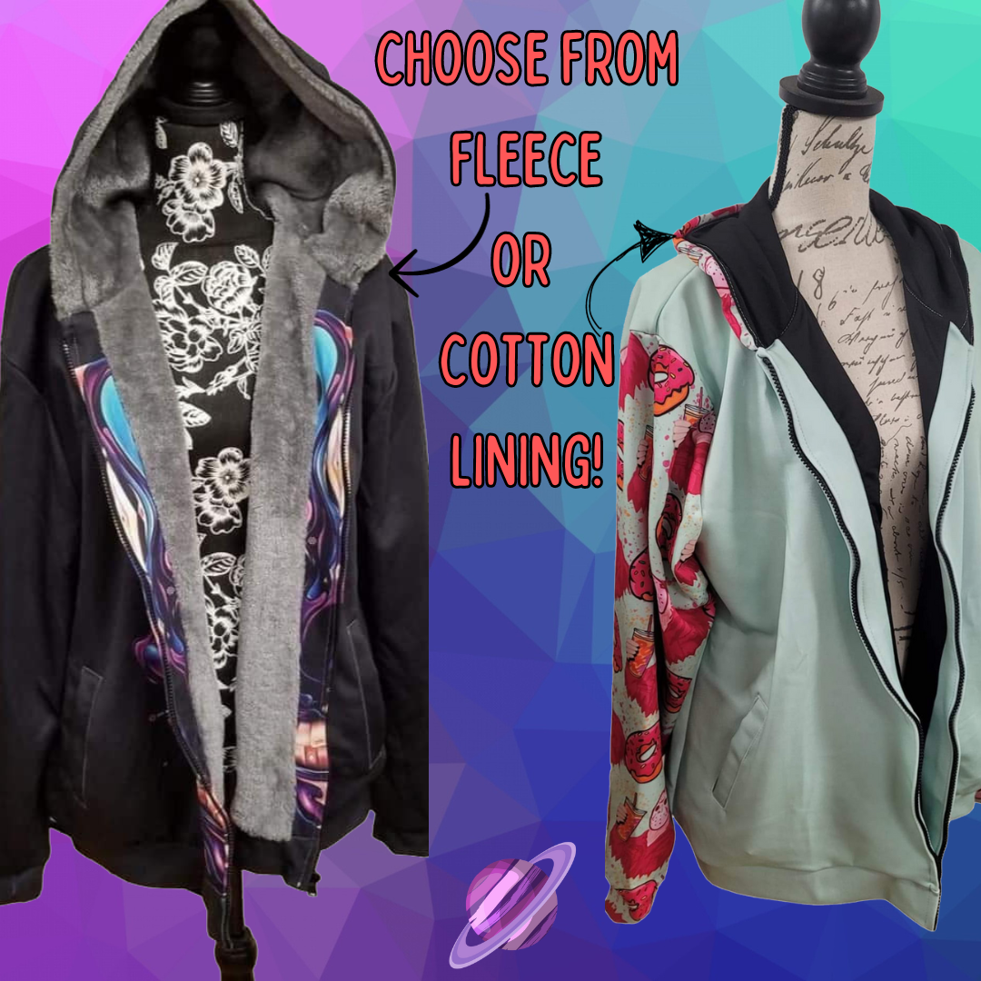 JACKET RUN 14-MANDALA BUTTERFLY-FLEECE OR COTTON LINER-PREORDER CLOSING 12/16