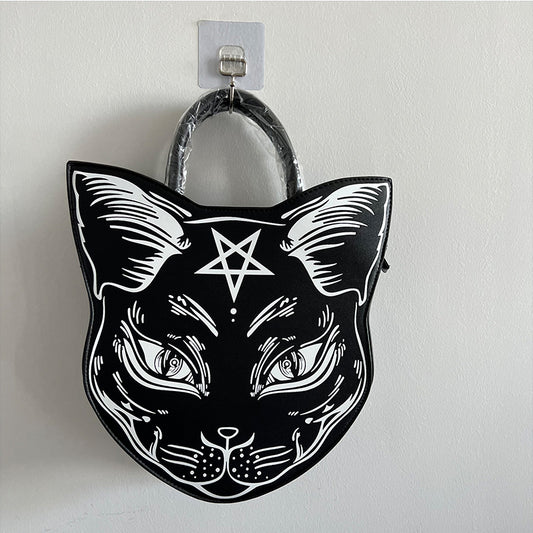Dark Cat Crossbody Handbag