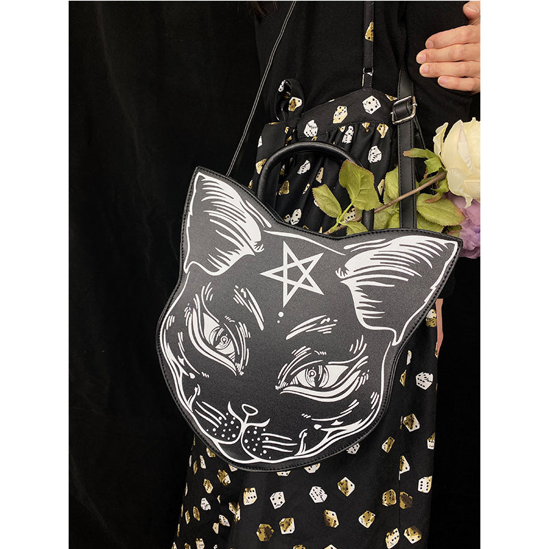 Dark kitty handbag