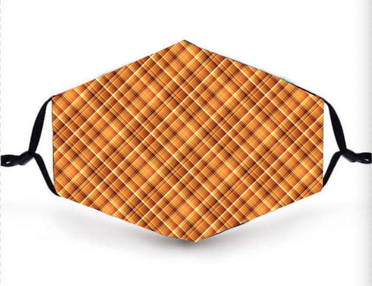 PUMPKIN PLAID FACE SHIELD