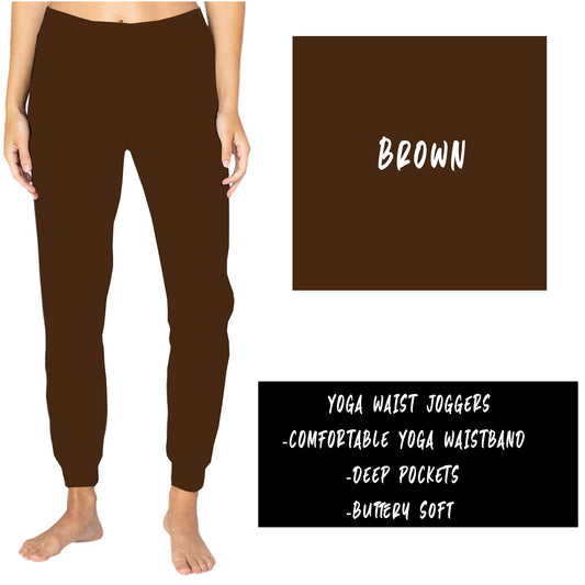 SOLID COFFEE BROWN YOGA WAIST JOGGERS (ADULTS/KIDS)