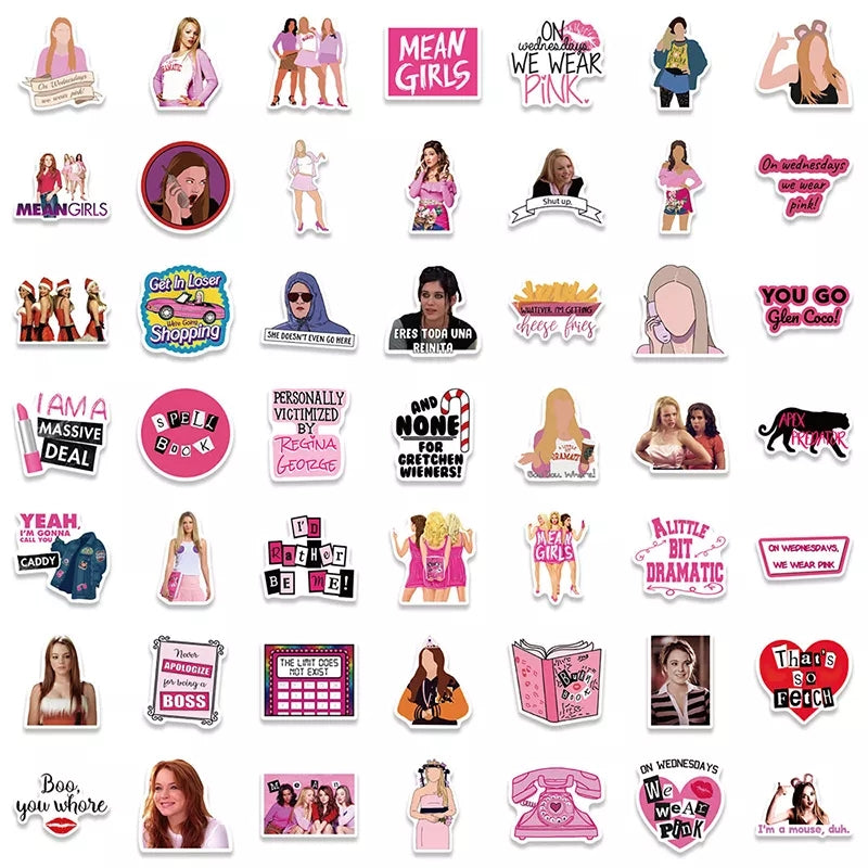 Set of 50 piece mean girls Stickers – Sarah Bears Beary Charming Boutique