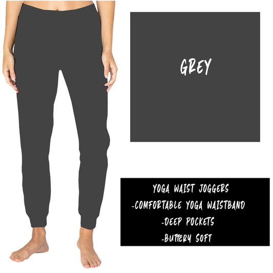 SOLID CHARCOAL GREY YOGA WAIST JOGGERS (ADULTS/KIDS)