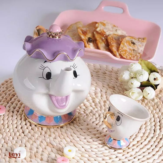 Mrs. Pots and Chip tea set