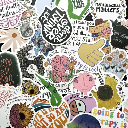 Set of 50 piece Mental Health Stickers