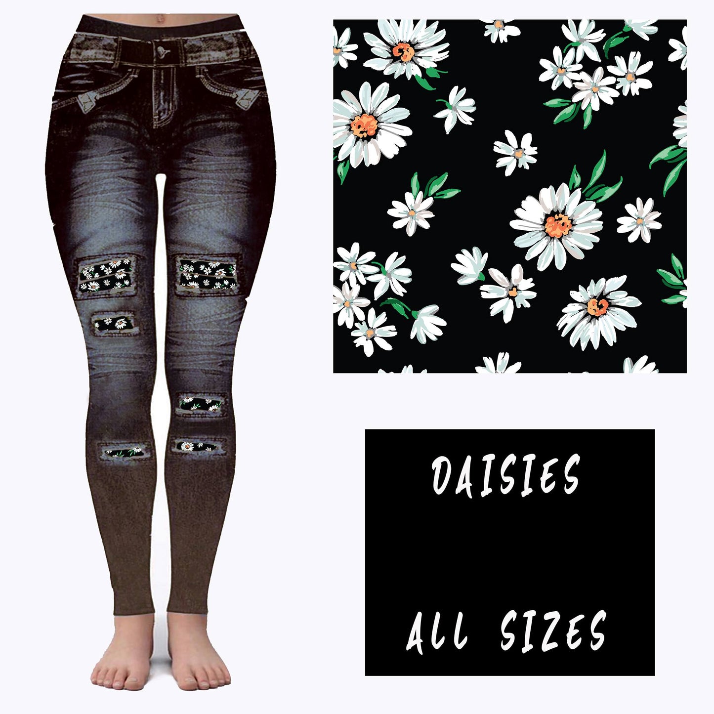 LEGGING JEAN RUN-DAISIES (ACTIVE BACK POCKETS)