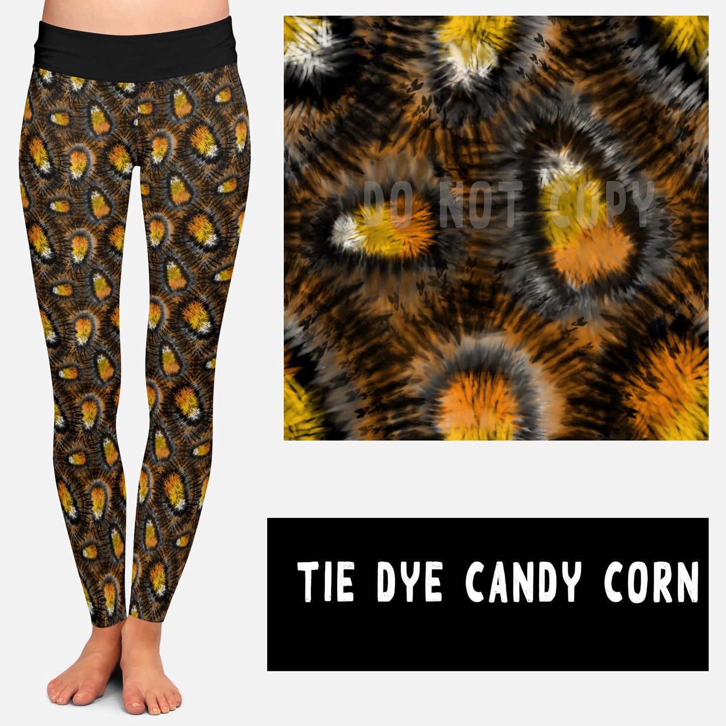 HIPPIE HALLOWEEN-TIE DYE CANDY CORN LEGGINGS JOGGERS