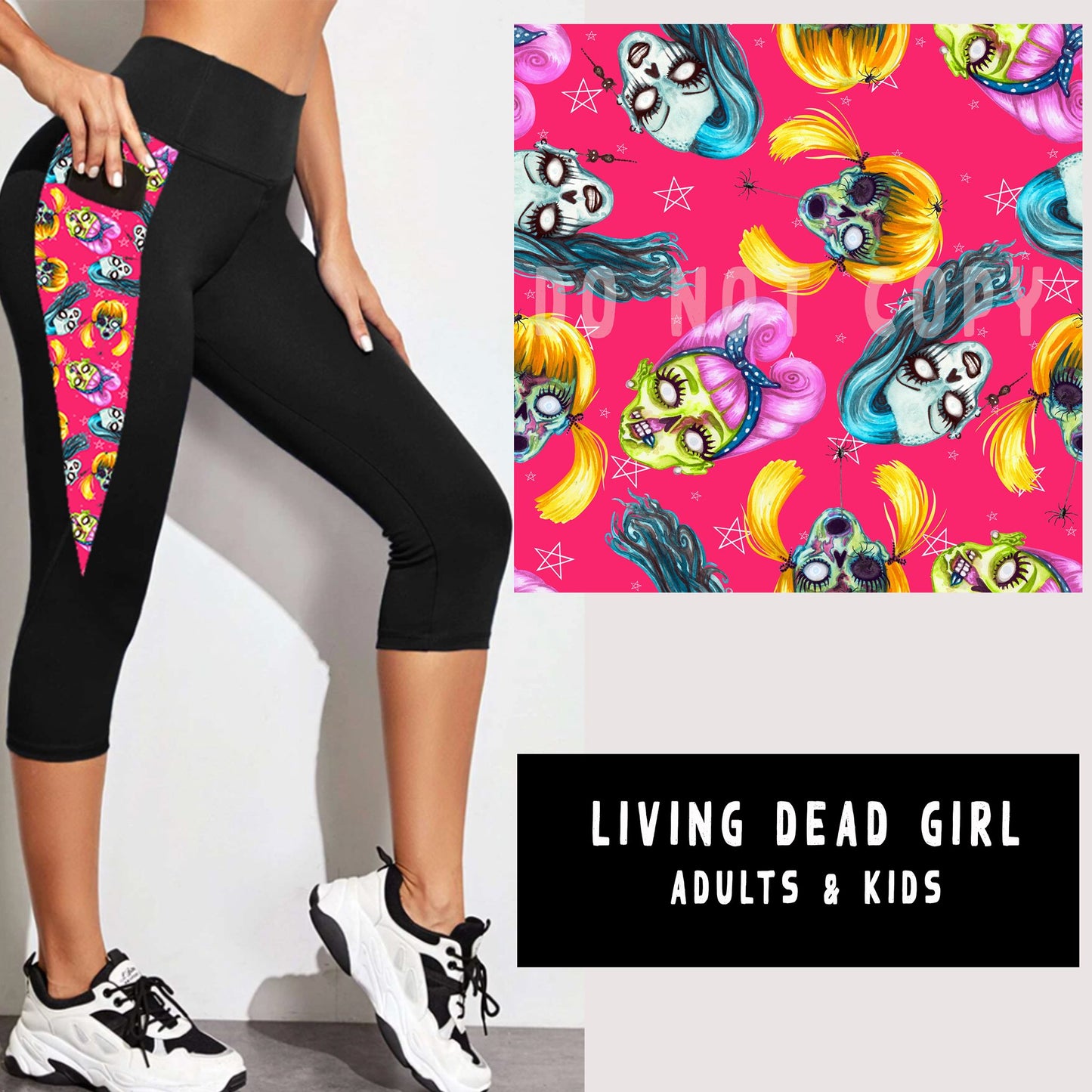 OUTFIT RUN 5-LIVING DEAD GIRL PANEL POCKET LEGGINGS/CAPRI/JOGGERS