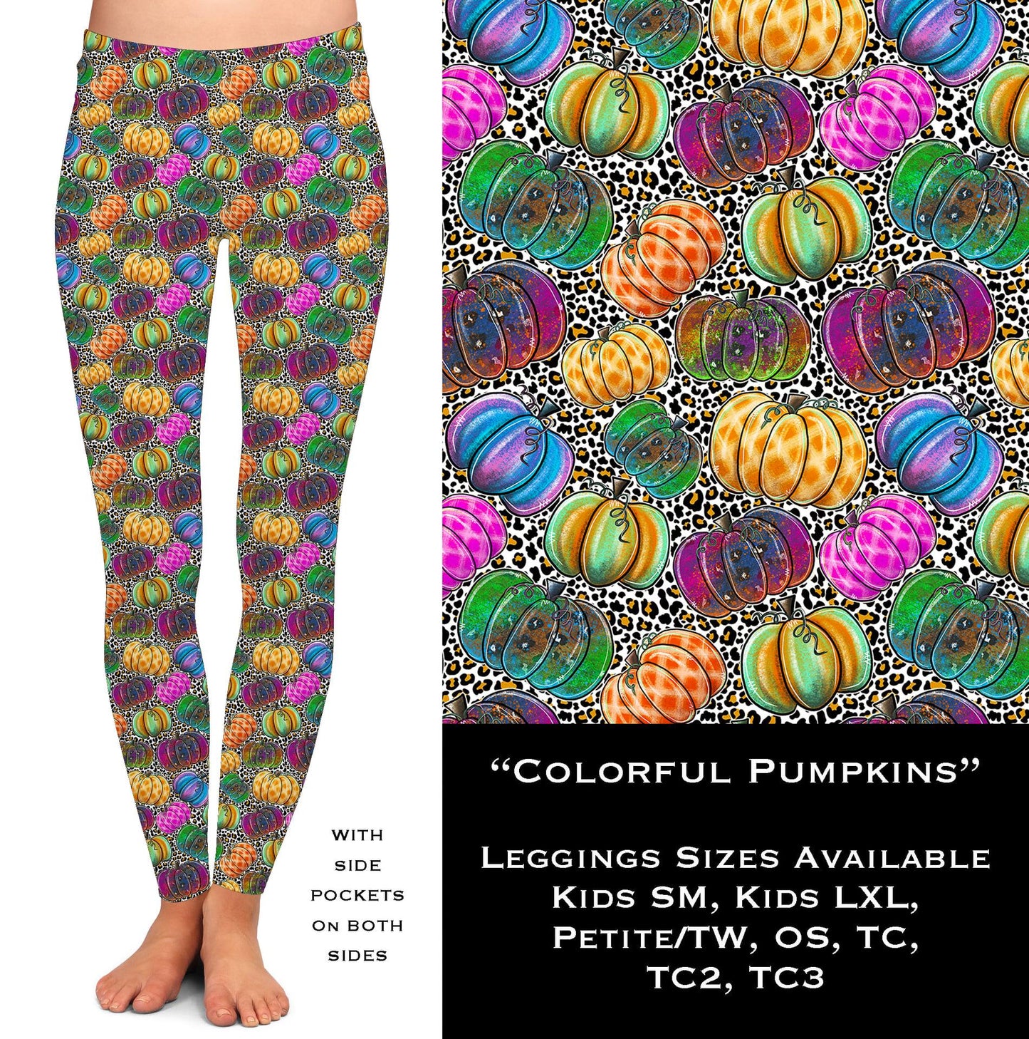 Colorful Pumpkins - Leggings with Pockets