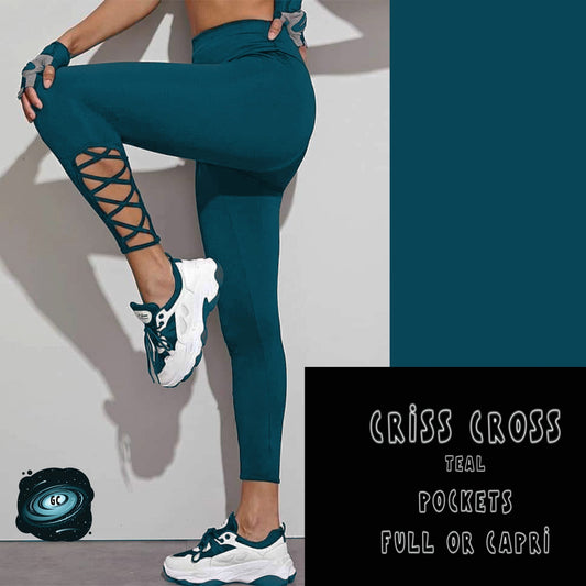 CRISS CROS RUN- teal legging/capri