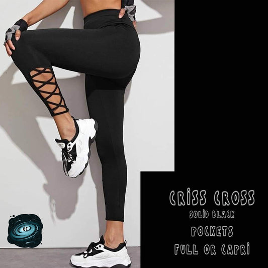 CRISS CROS RUN- SOLID BLACK legging/ capri