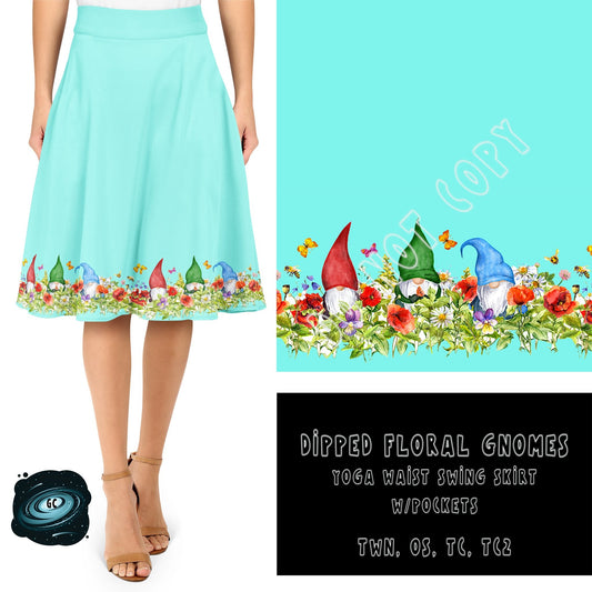 SWING SKIRT RUN- FLORAL DIPPED GNOMES-