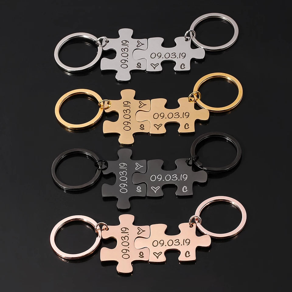 Engraved Puzzle Keychain