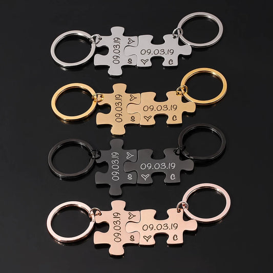 Engraved Puzzle Keychain