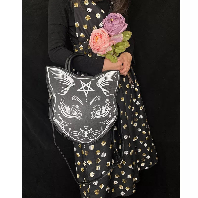 Dark kitty handbag