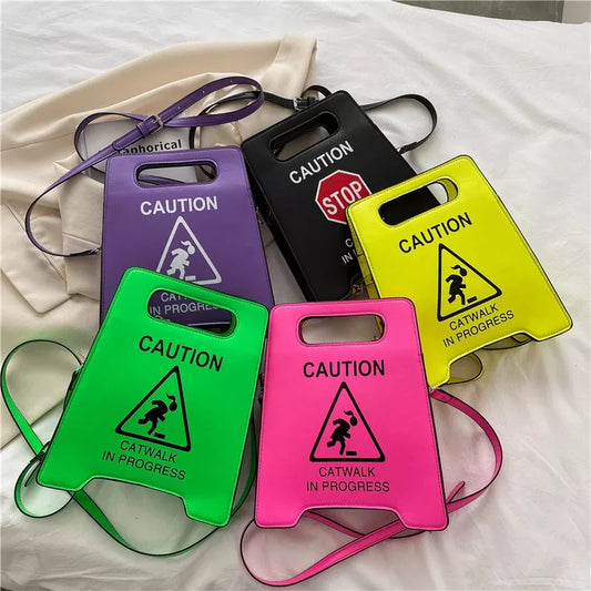 Caution Sign Style Purse