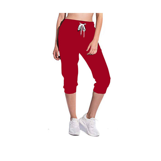 WINE RED JOGGER CAPRI