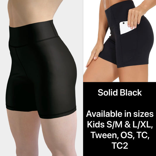 Solid Black shorts capri