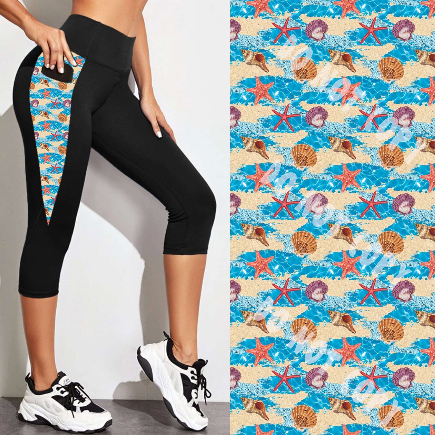 PPO RUN-BEACH STROKES CAPRI/LEGGING