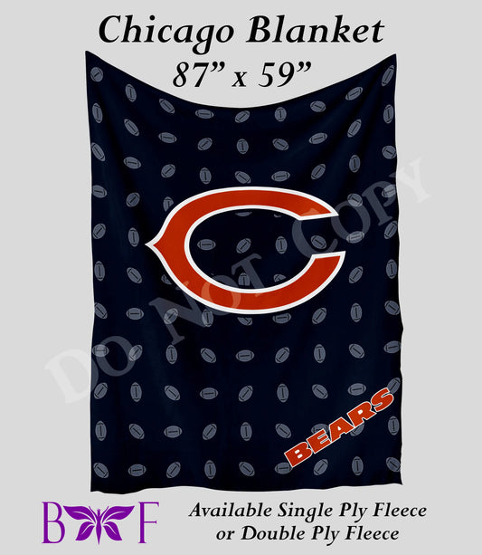 Chicago 59"x87" soft blanket also available with sherpa fleece
