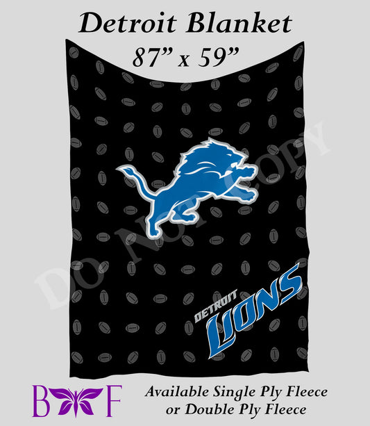 Detroit 59"x87" soft blanket also available with sherpa fleece preorder #1018