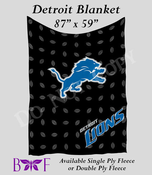 Detroit 59"x87" soft blanket also available with sherpa fleece preorder #1018