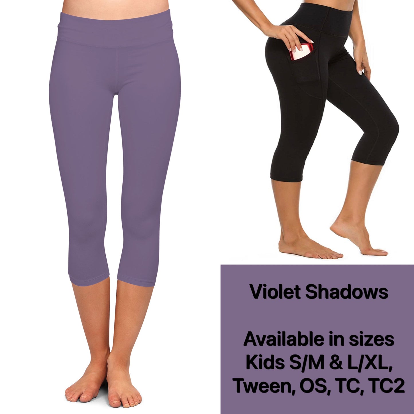 Violet Shadows capri or shorts