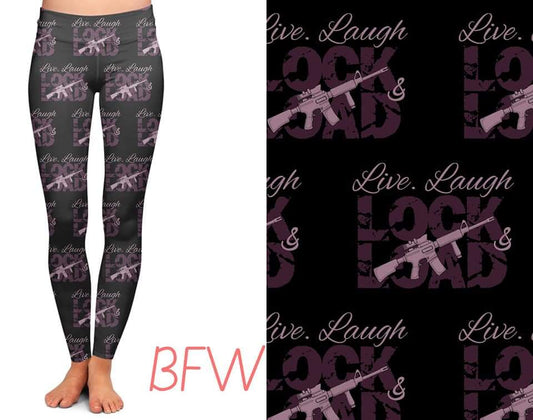 Live, Love, Lock and Load with pockets leggings/capris/shorts