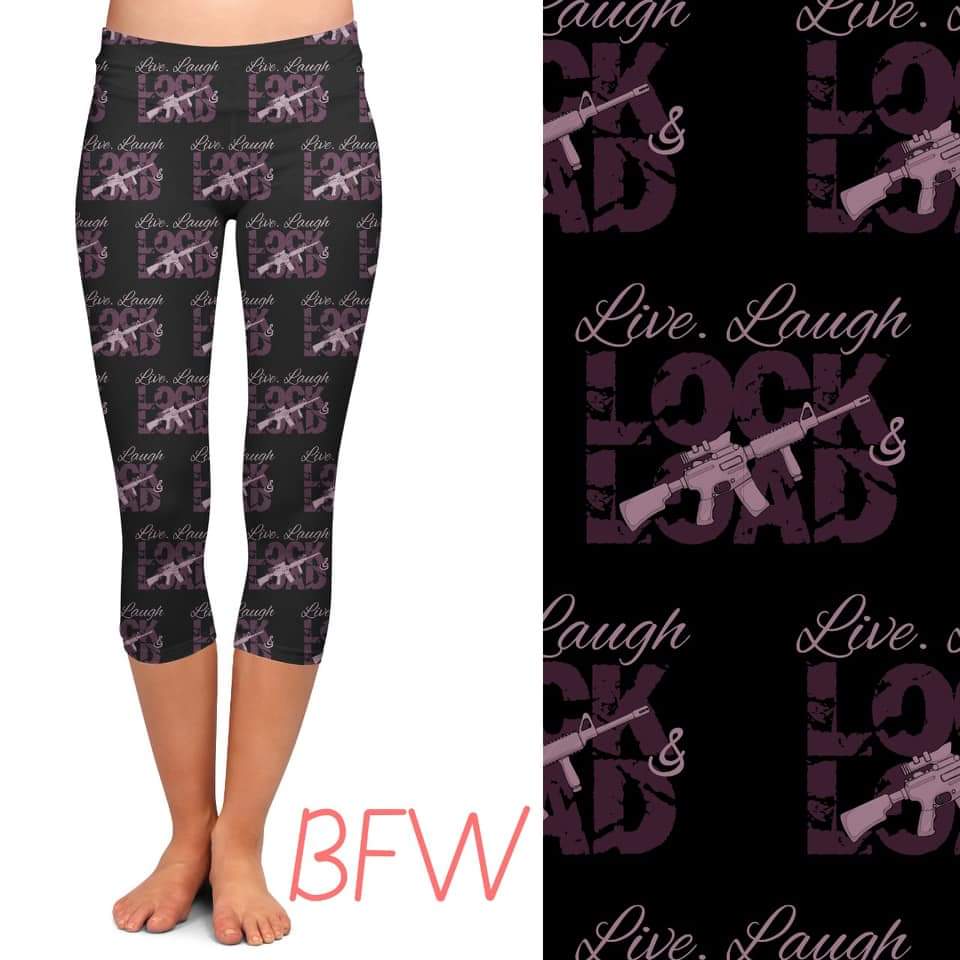 Live, Love, Lock and Load with pockets leggings/capris/shorts