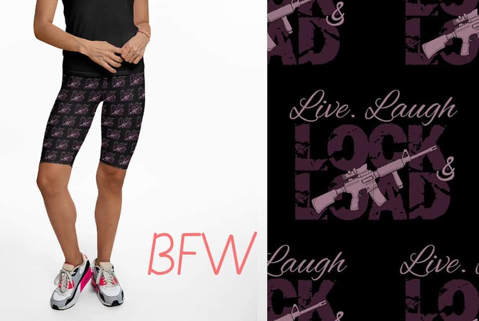 Live, Love, Lock and Load with pockets leggings/capris/shorts