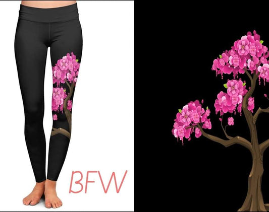 Cherry Blossoms with pockets leggings and capris