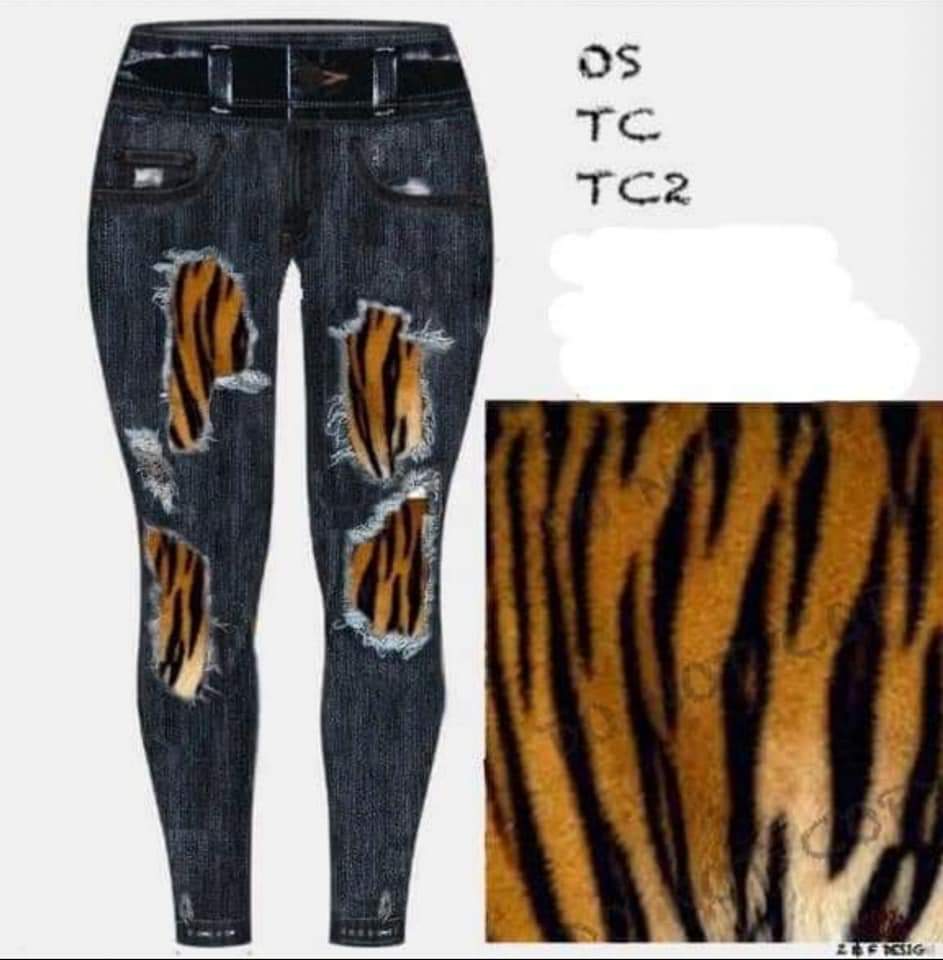Black Tiger Jeans with pockets leggings and capris Wholesale