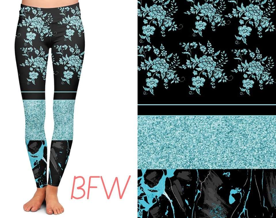 Vintage Teal with pockets leggings and capris